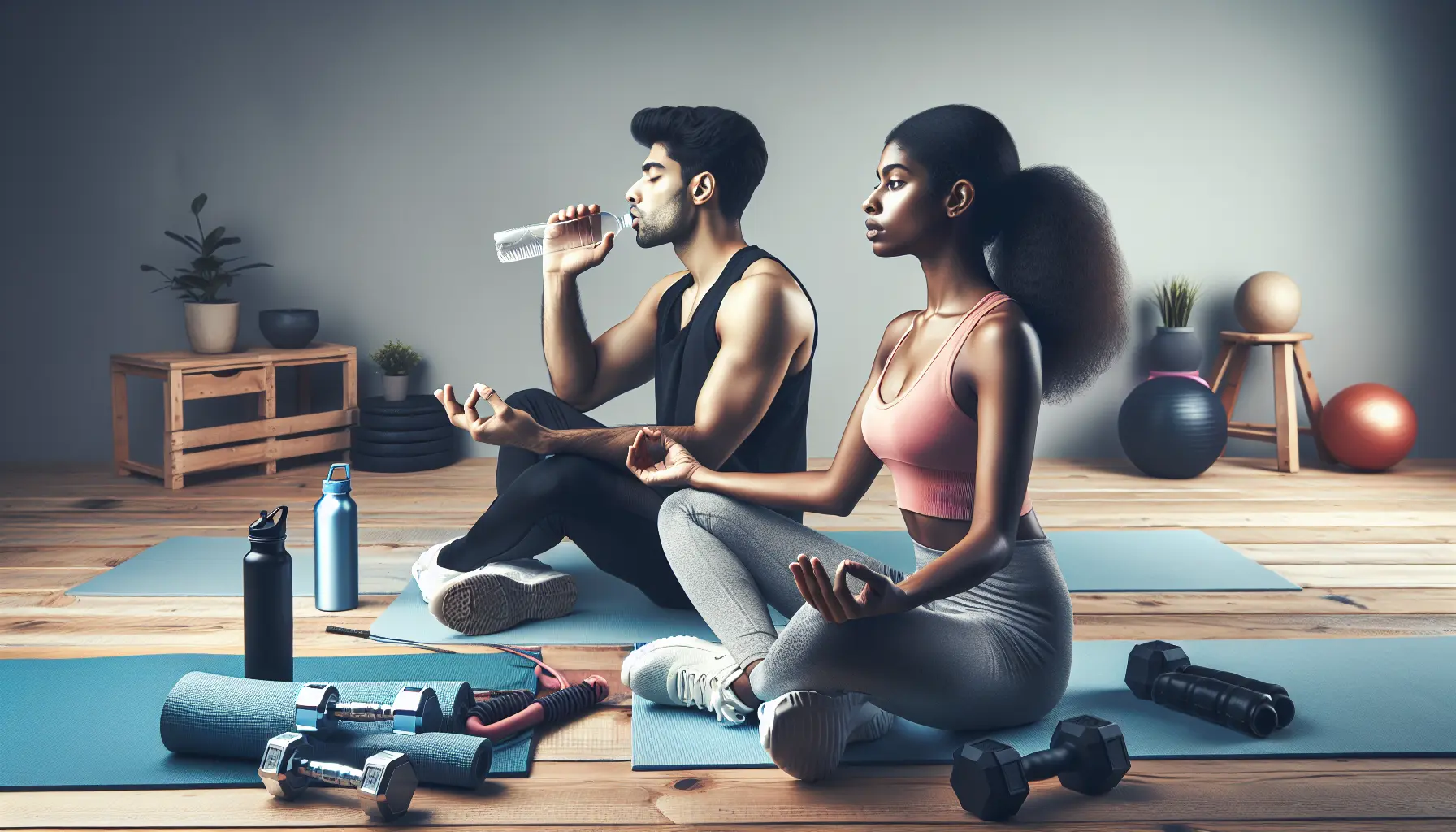 Una persona che pratica tecniche di respirazione in un ambiente rilassante