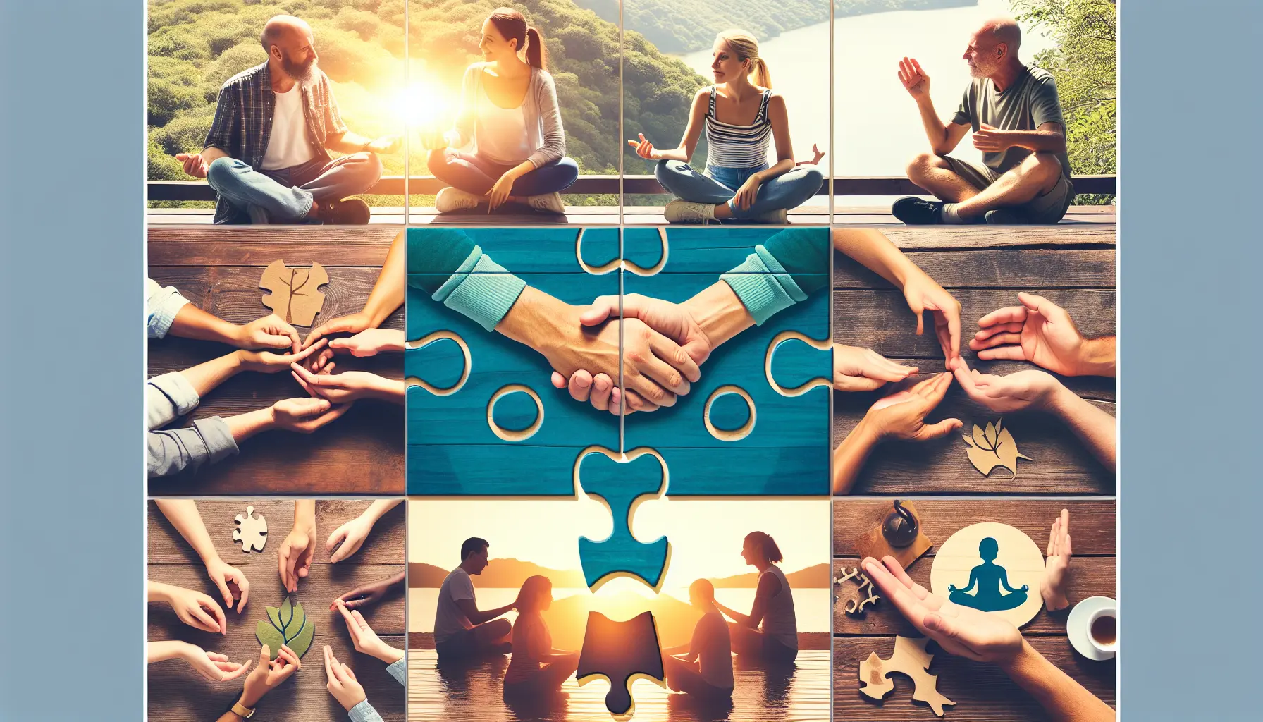 Persone che si connettono e socializzano in un ambiente sereno.