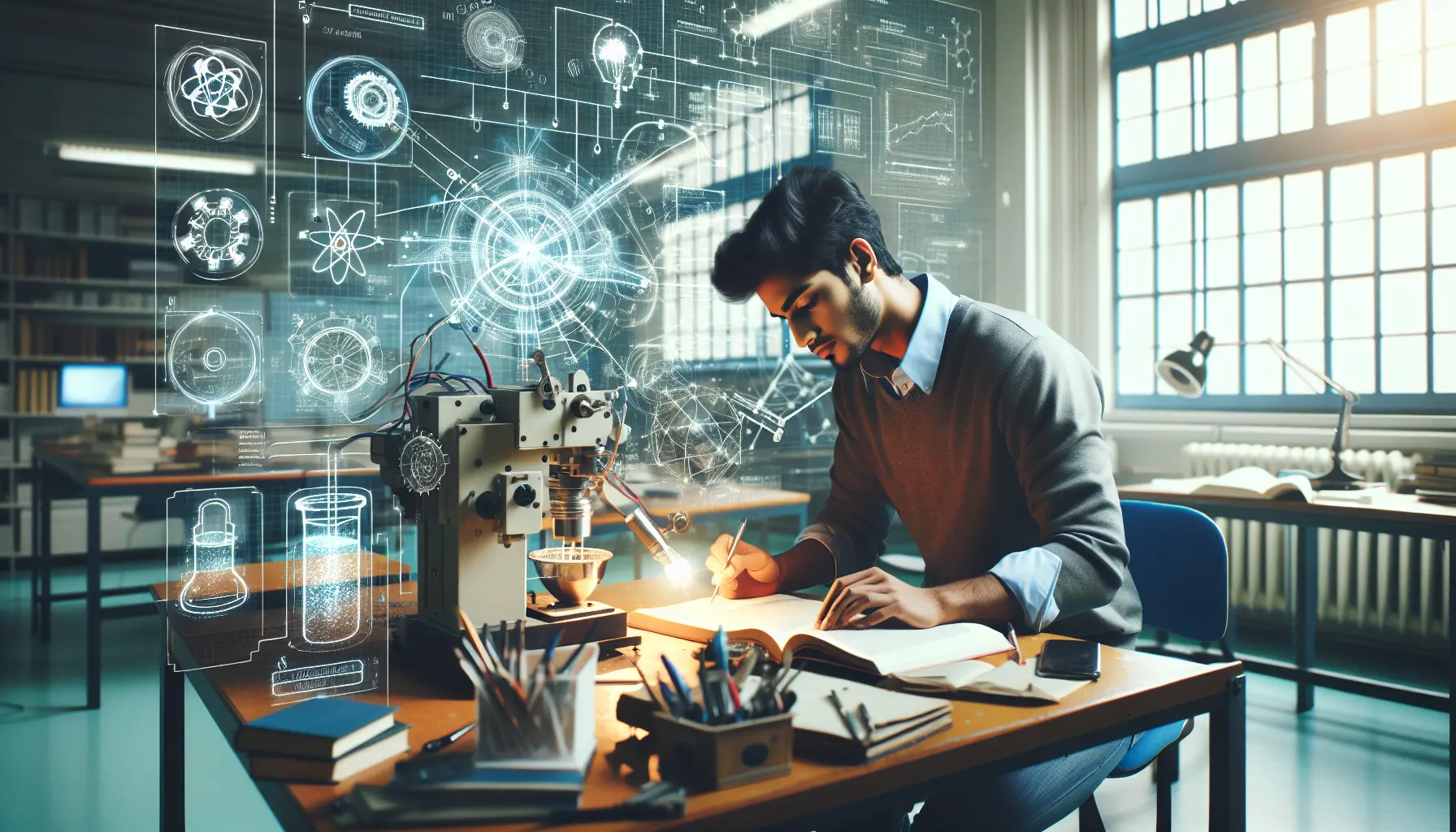 Studente universitario che partecipa a un laboratorio pratico