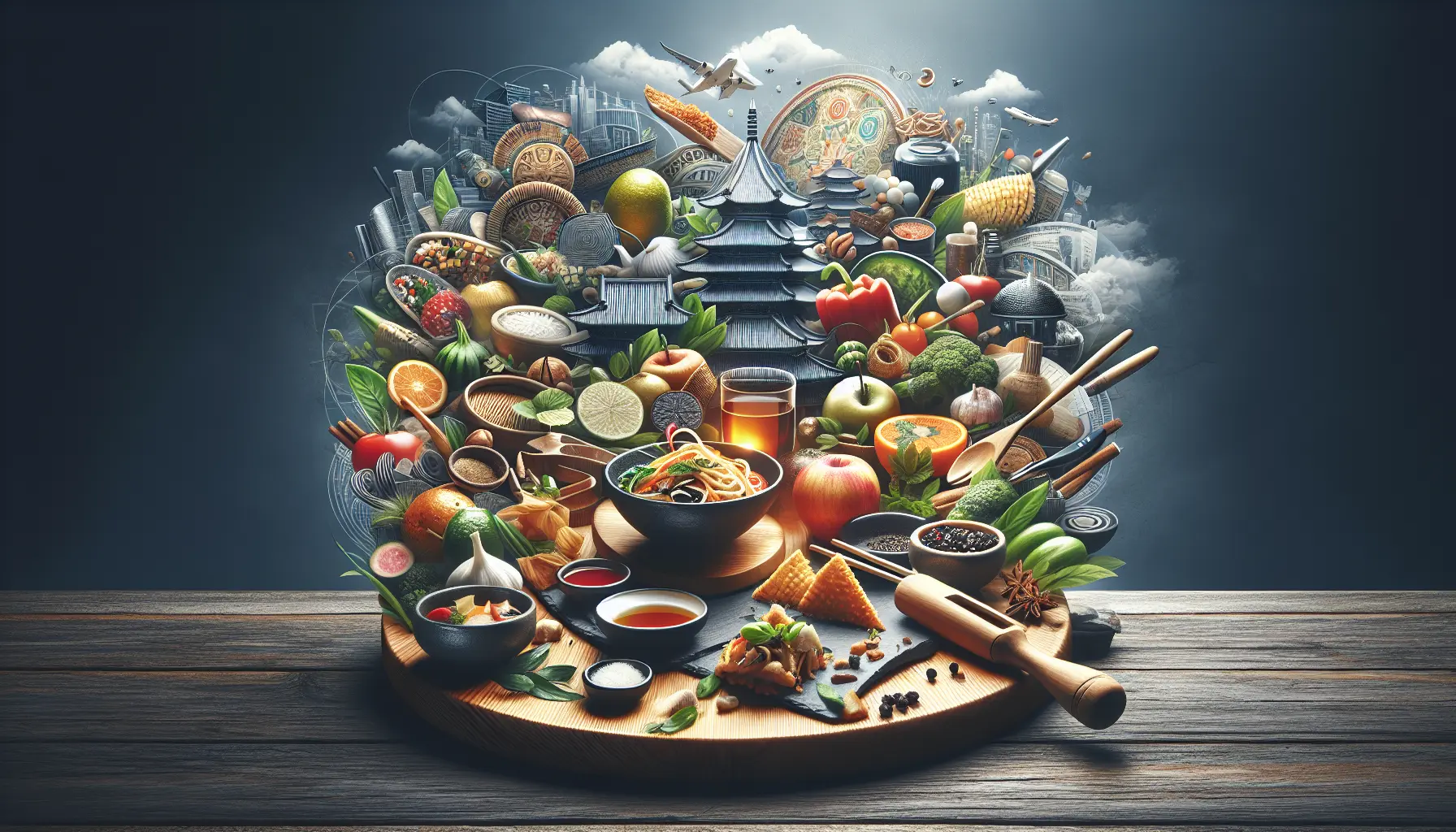 Un piatto tradizionale servito in modo artistico, rappresentante la fusione tra tradizione e innovazione gastronomica.