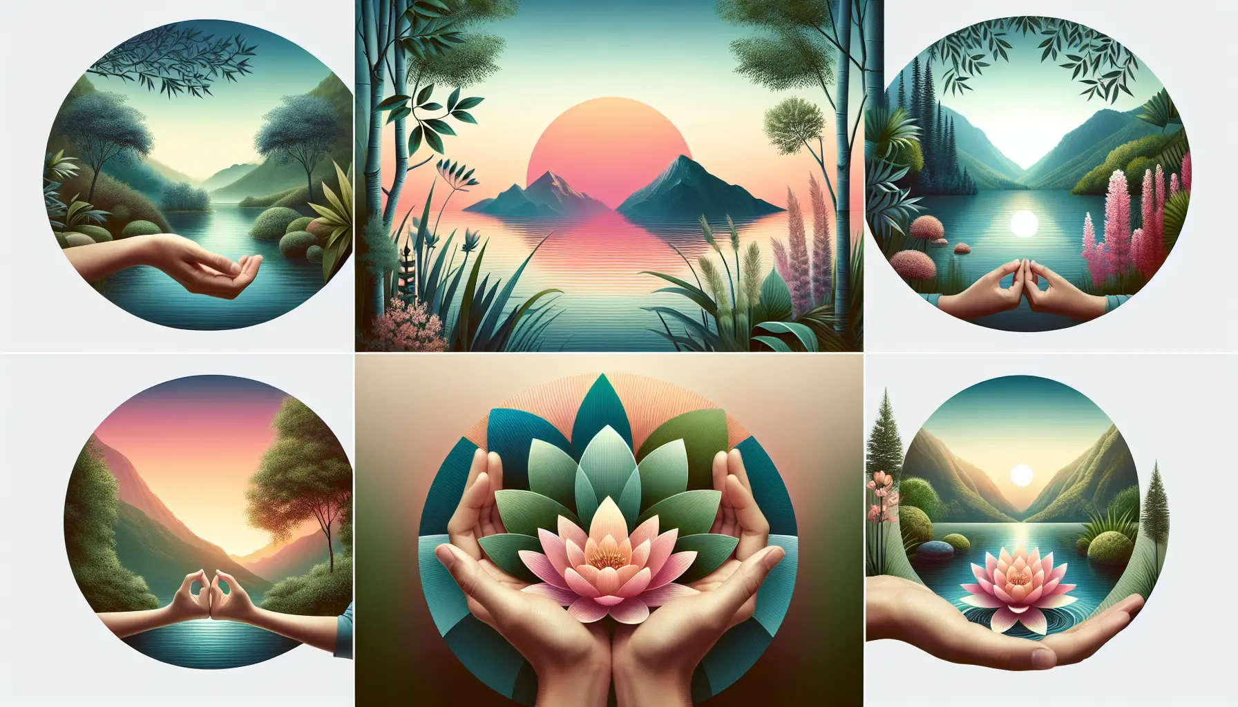 Una persona che pratica la mindfulness in un ambiente tranquillo, circondata dalla natura.