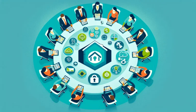 Un'immagine che rappresenta la protezione finanziaria attraverso le assicurazioni, con simboli di sicurezza e stabilità.