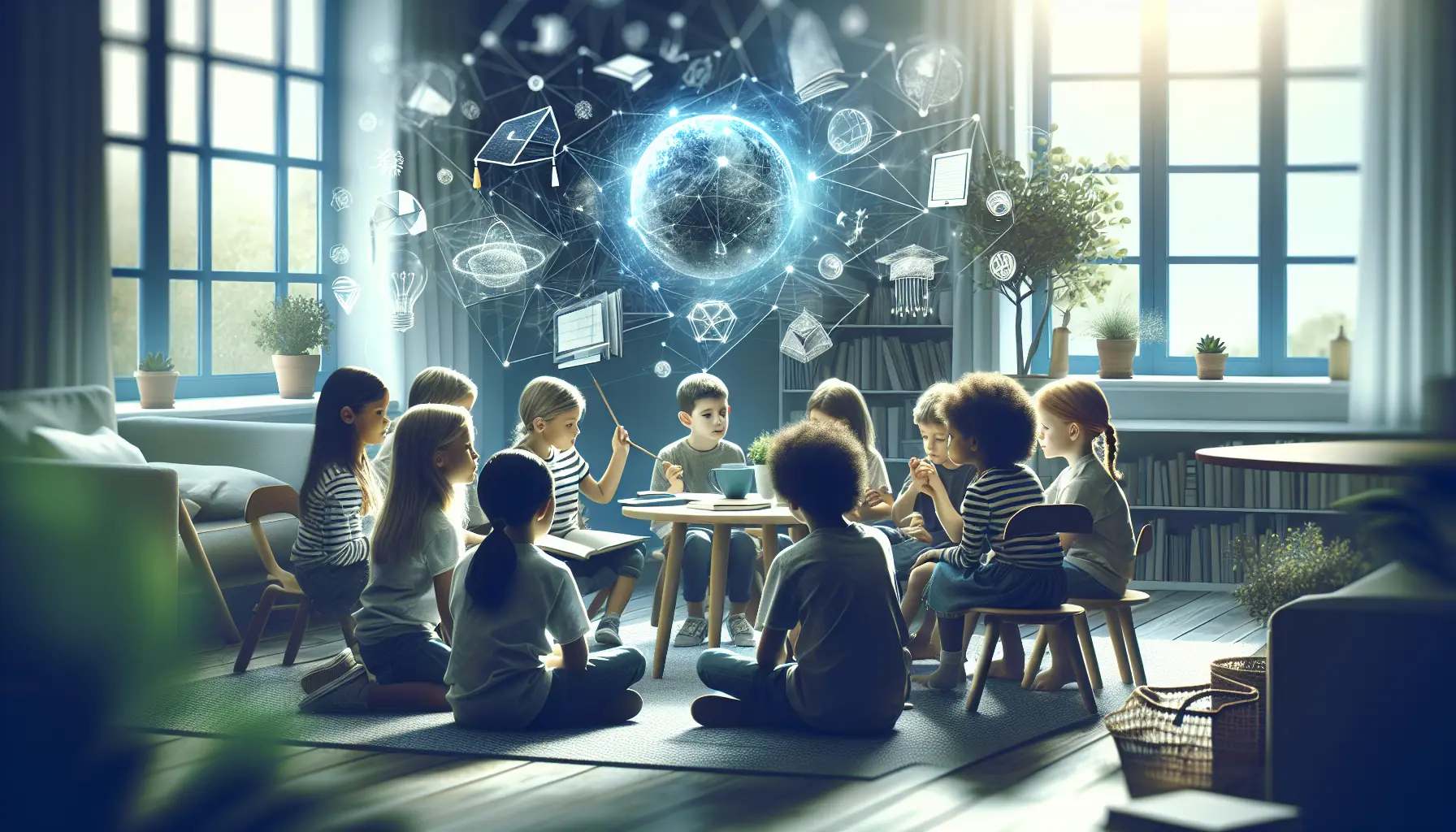 Un gruppo di studenti che collabora a un progetto, scambiando idee e lavorando insieme in un ambiente di studio dinamico.