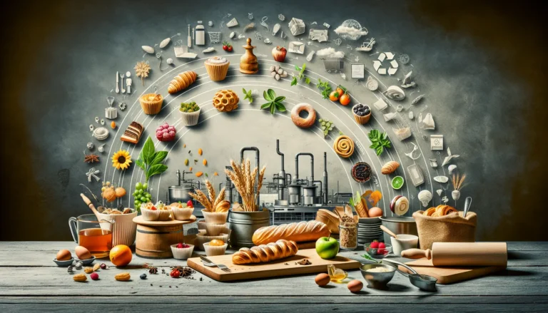 Un assortimento di dolci decorati con ingredienti freschi e colorati, rappresentando l'evoluzione della pasticceria moderna.