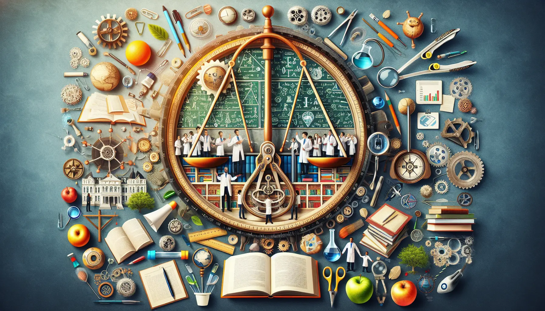 Un insegnante che guida gli studenti in un'attività pratica, evidenziando l'importanza dell'integrazione tra teoria e pratica nell'educazione.