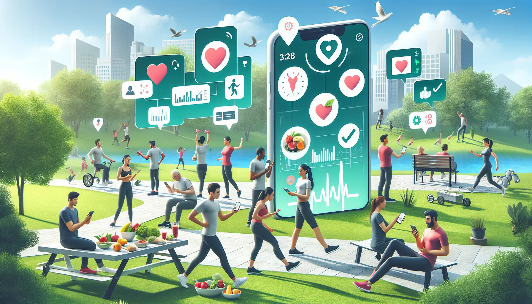 Schermate di diverse app per la salute e il fitness su uno smartphone
