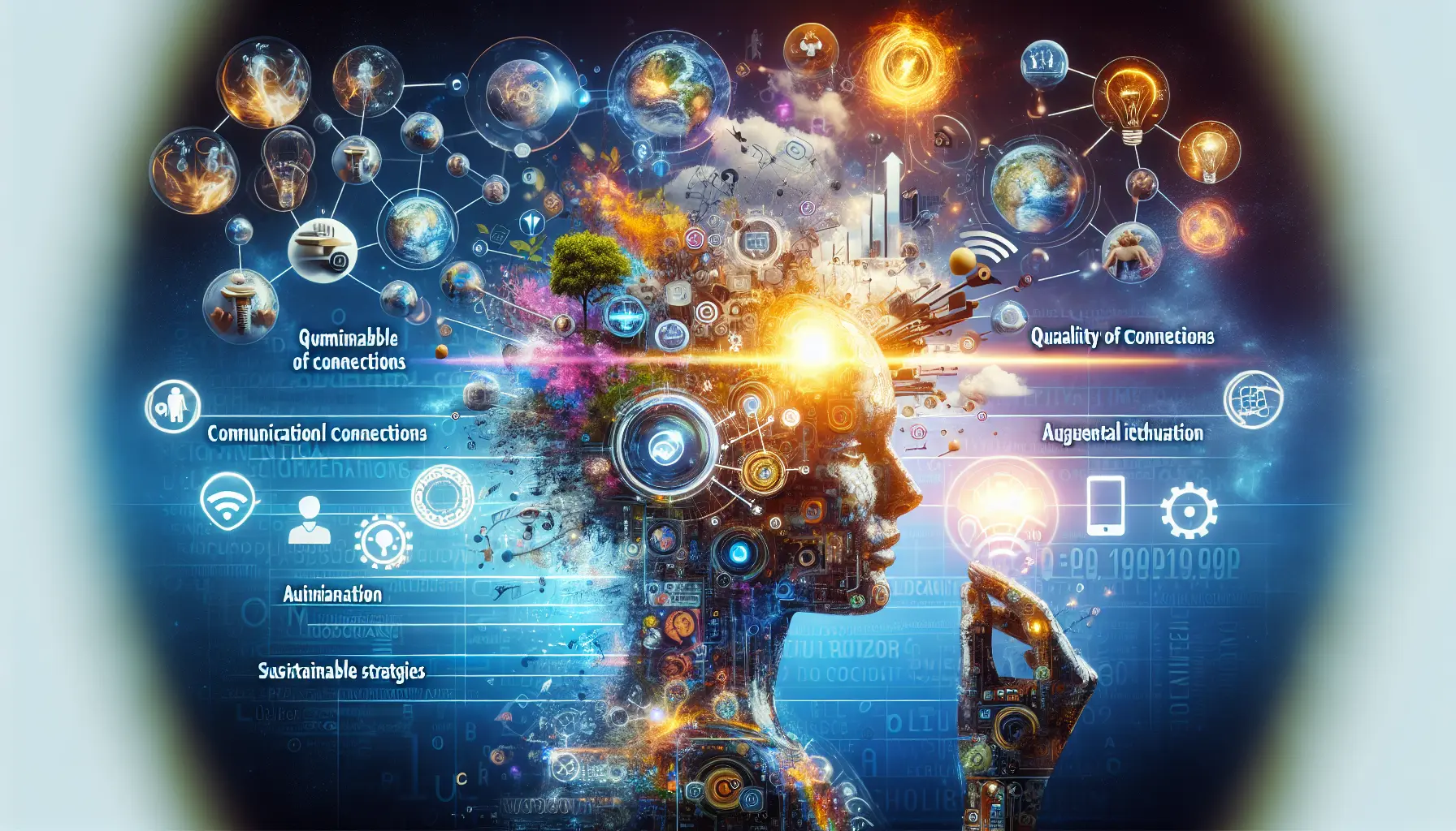 Un gruppo di persone che interagiscono attraverso dispositivi digitali, rappresentando l'impatto delle tecnologie di comunicazione sulle relazioni sociali.
