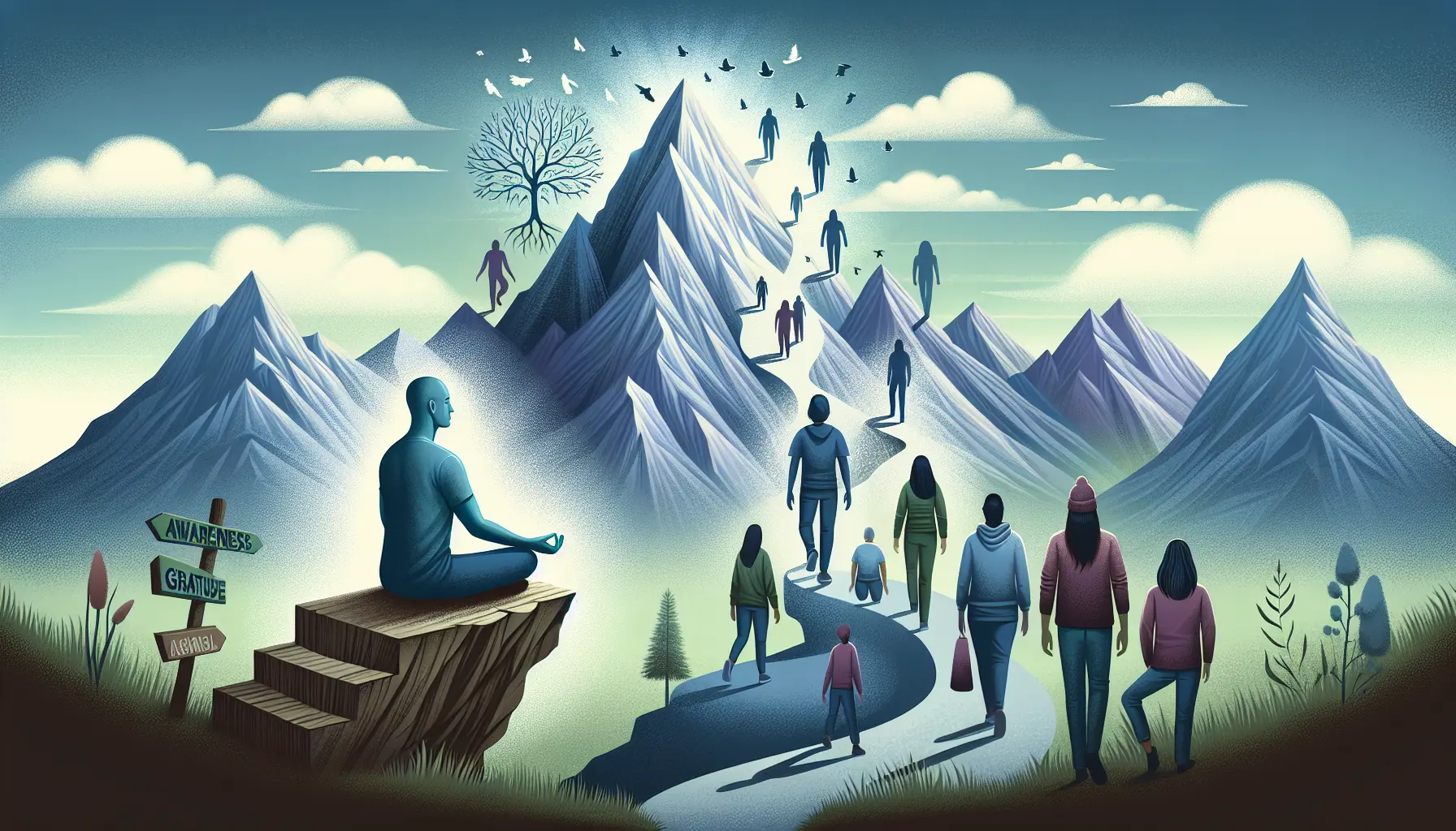 Un paesaggio sereno che rappresenta la calma interiore e la resilienza emotiva.