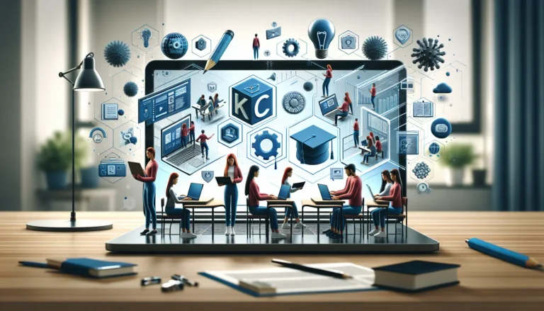 Un gruppo di studenti che partecipano a un corso online, immersi nell'apprendimento e nella collaborazione.