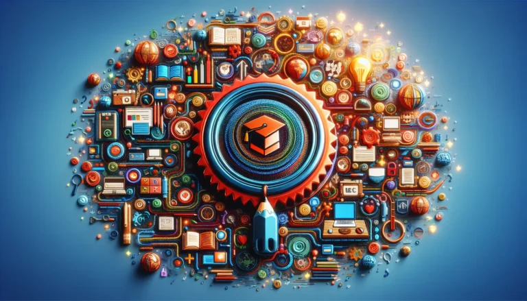 Un'immagine che rappresenta l'apprendimento online e le micro-credenziali, con studenti che seguono corsi su computer e tablet.