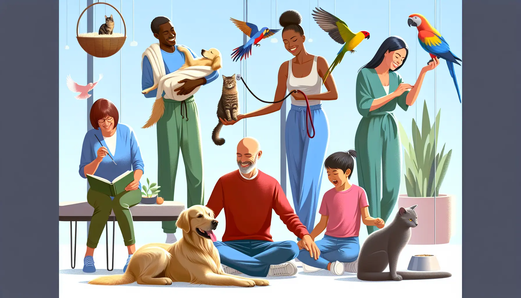 Un cane e un uomo che giocano insieme in un parco, rappresentando il legame emotivo e il supporto che gli animali domestici portano nella vita delle persone.