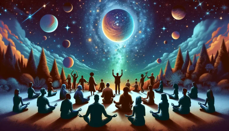 Un cielo stellato con una pioggia di meteoriti che illumina la notte, rappresentando l'importanza dell'osservazione astronomica per il benessere.