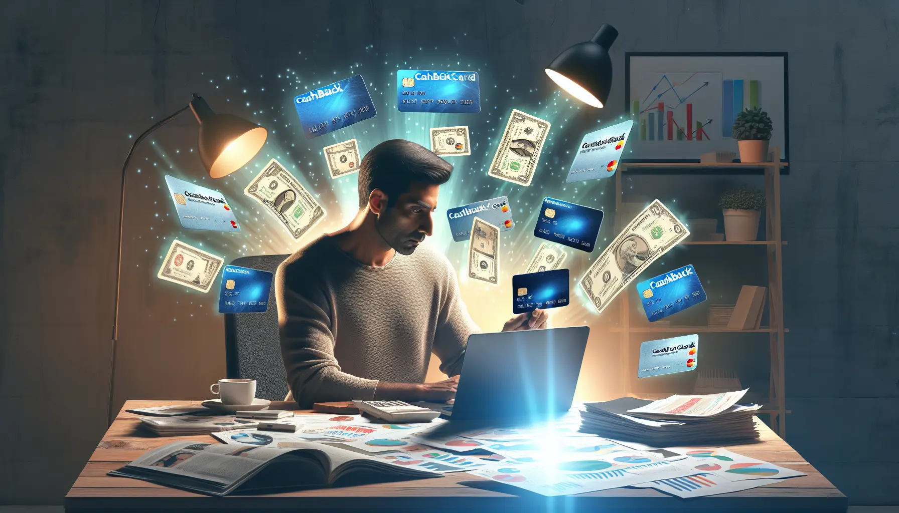 Un giovane che utilizza un'app di cashback per risparmiare sulle spese quotidiane.