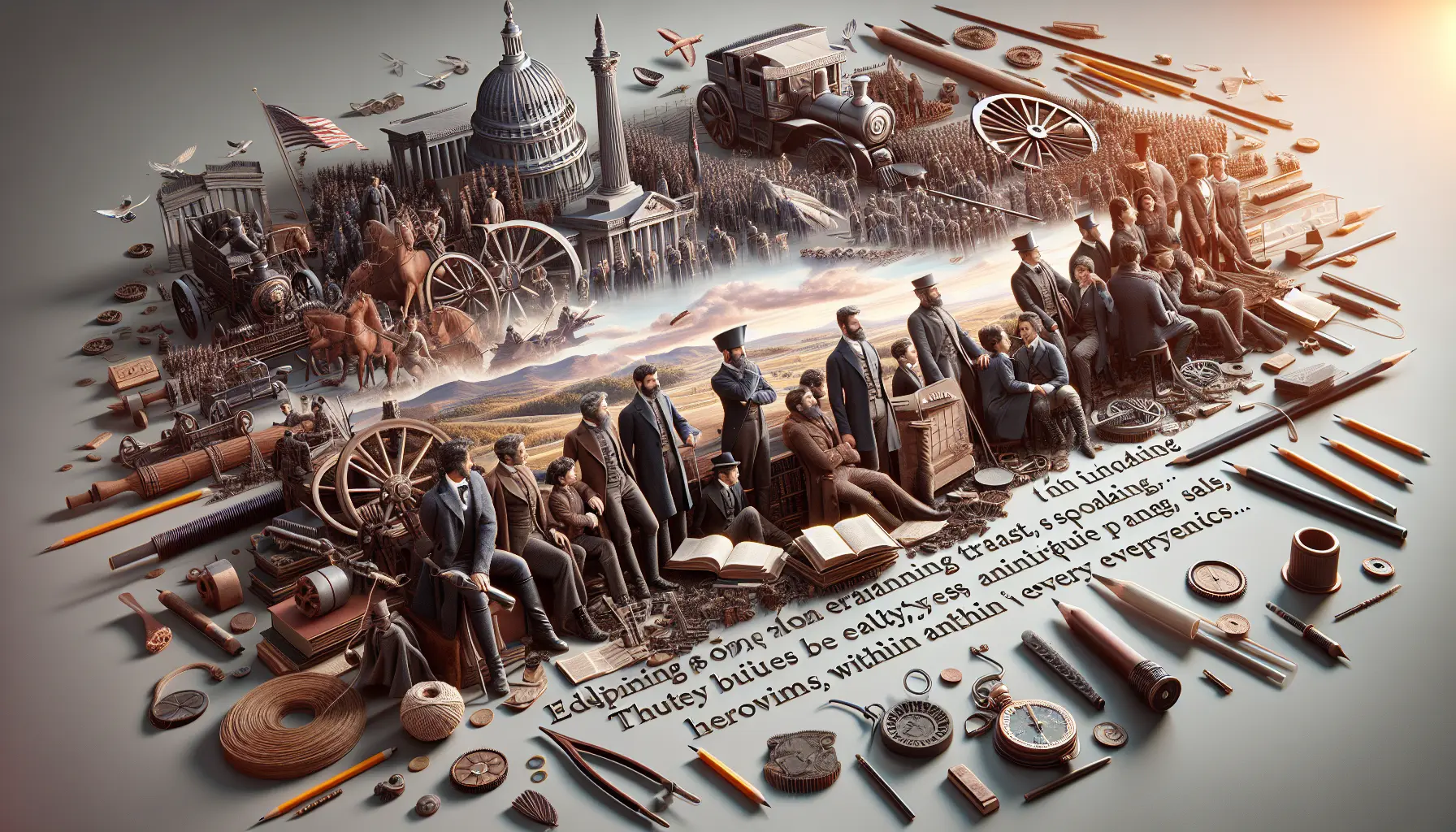 Un ritratto evocativo di Gabriele D'Annunzio, simbolo di un'epoca ricca di passioni e cambiamenti, circondato da elementi naturali e artistici.