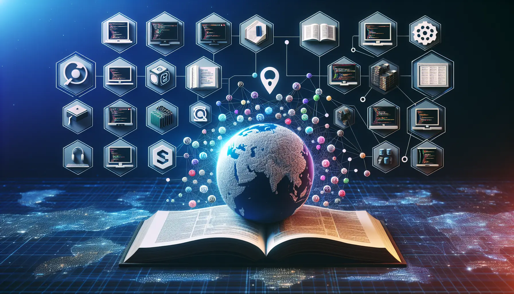 Una persona che impara a programmare al computer, circondata da appunti e risorse digitali.