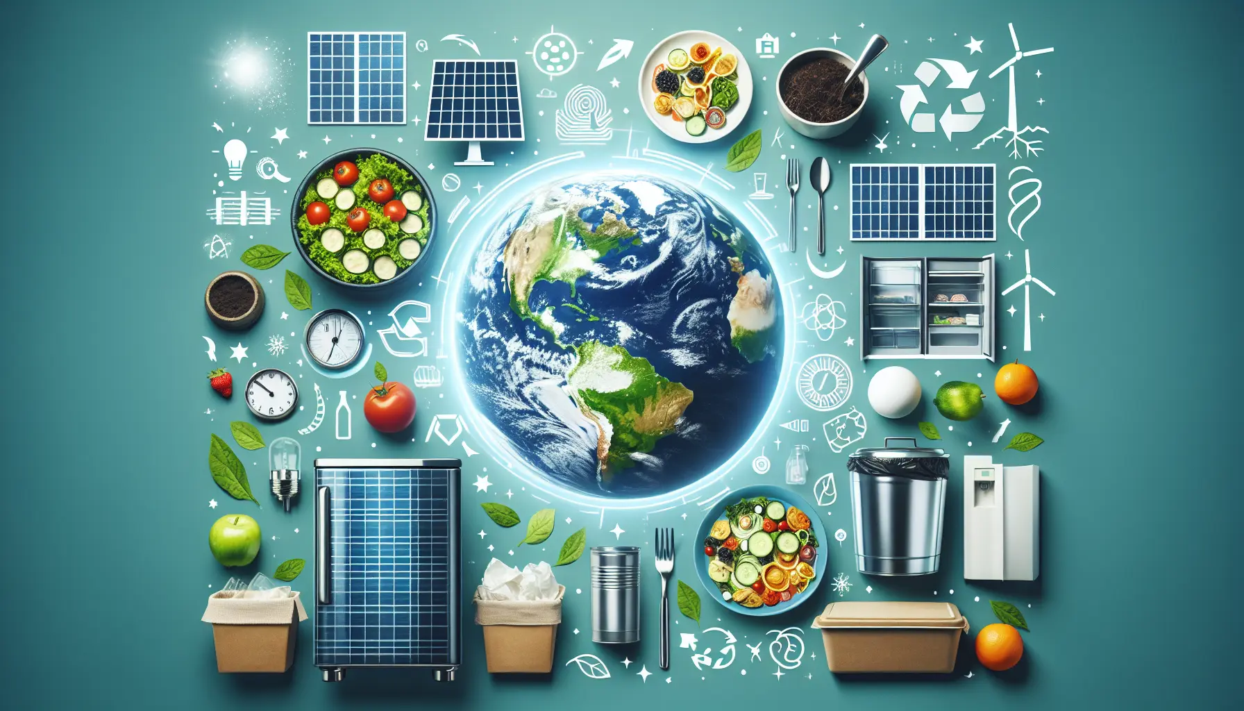 Immagine che rappresenta la riduzione degli sprechi alimentari con cibo fresco e sano