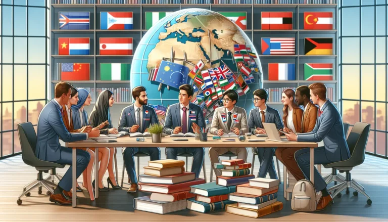 Studente che partecipa a un programma di scambio culturale, immerso in un nuovo ambiente di apprendimento.