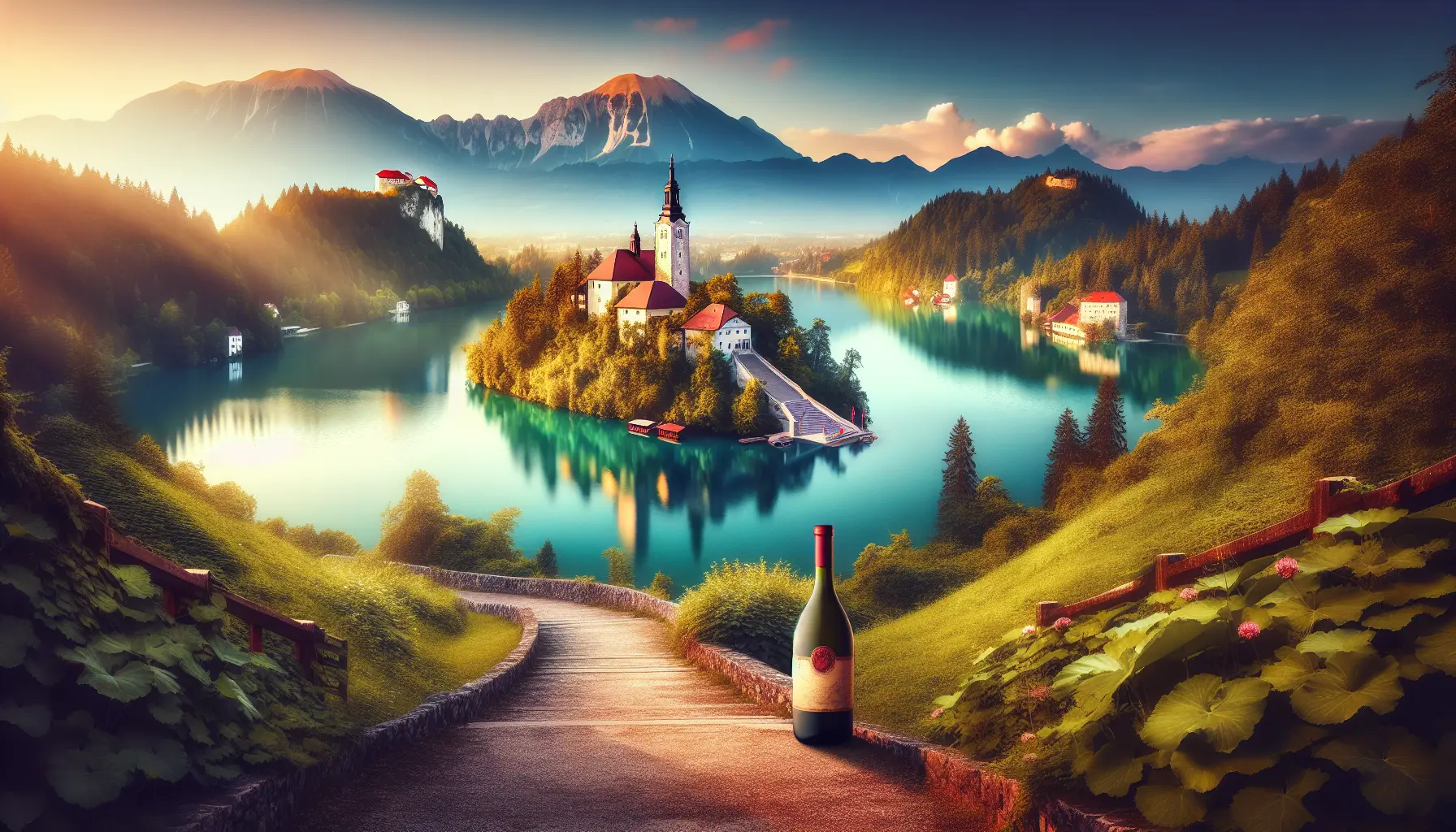 Vista panoramica del Lago di Bled con il castello sullo sfondo, simbolo della bellezza naturale della Slovenia.
