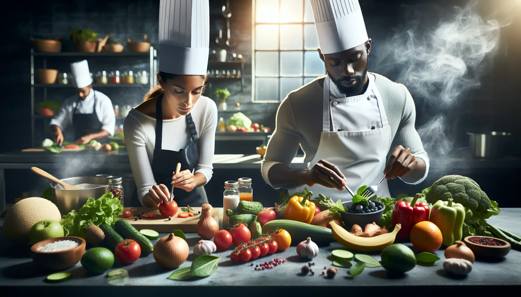 Un mercato contadino ricco di frutta e verdura fresche di stagione, pronto per essere selezionato e trasformato in piatti deliziosi.