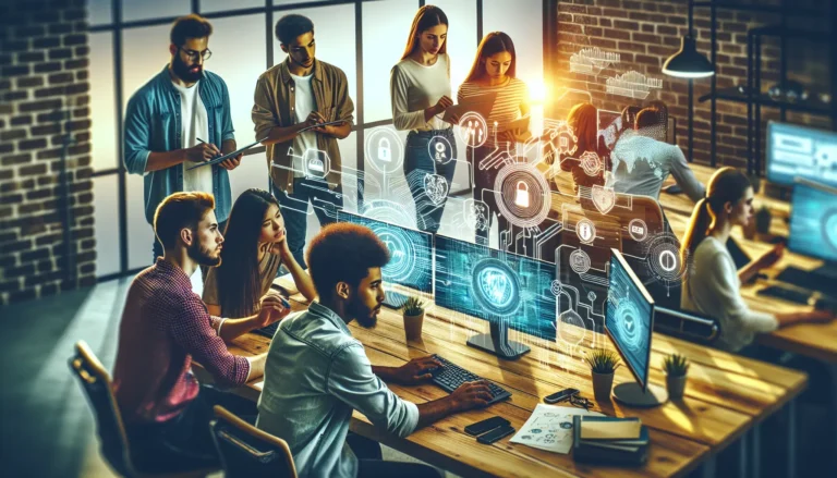 Un genitore che utilizza un'app di monitoraggio per proteggere la privacy online del proprio figlio.