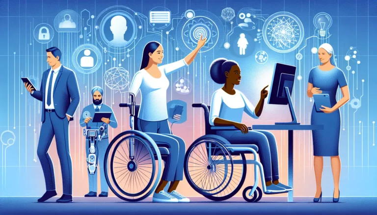 Rappresentazione visiva dell'accessibilità tecnologica per persone con disabilità.