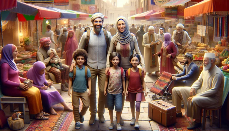 Una famiglia che esplora un mercato locale, immersa nella cultura e nelle tradizioni del luogo