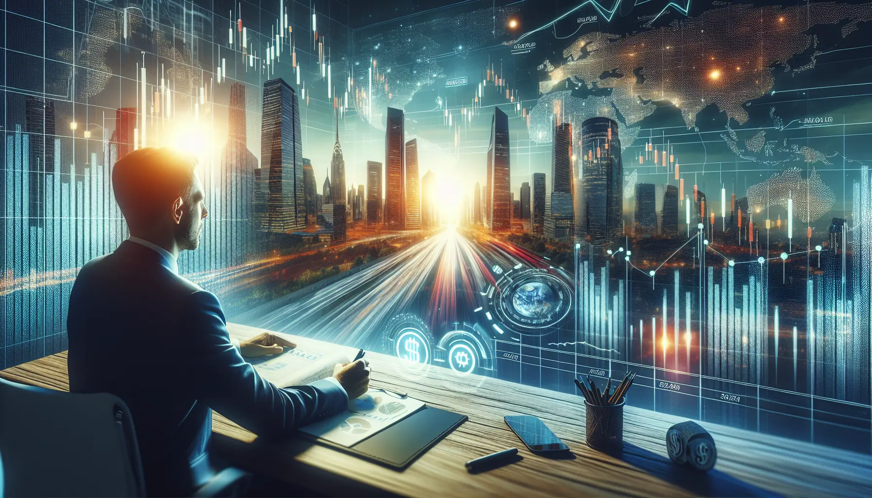 Grafico del mercato azionario con tendenze e fluttuazioni