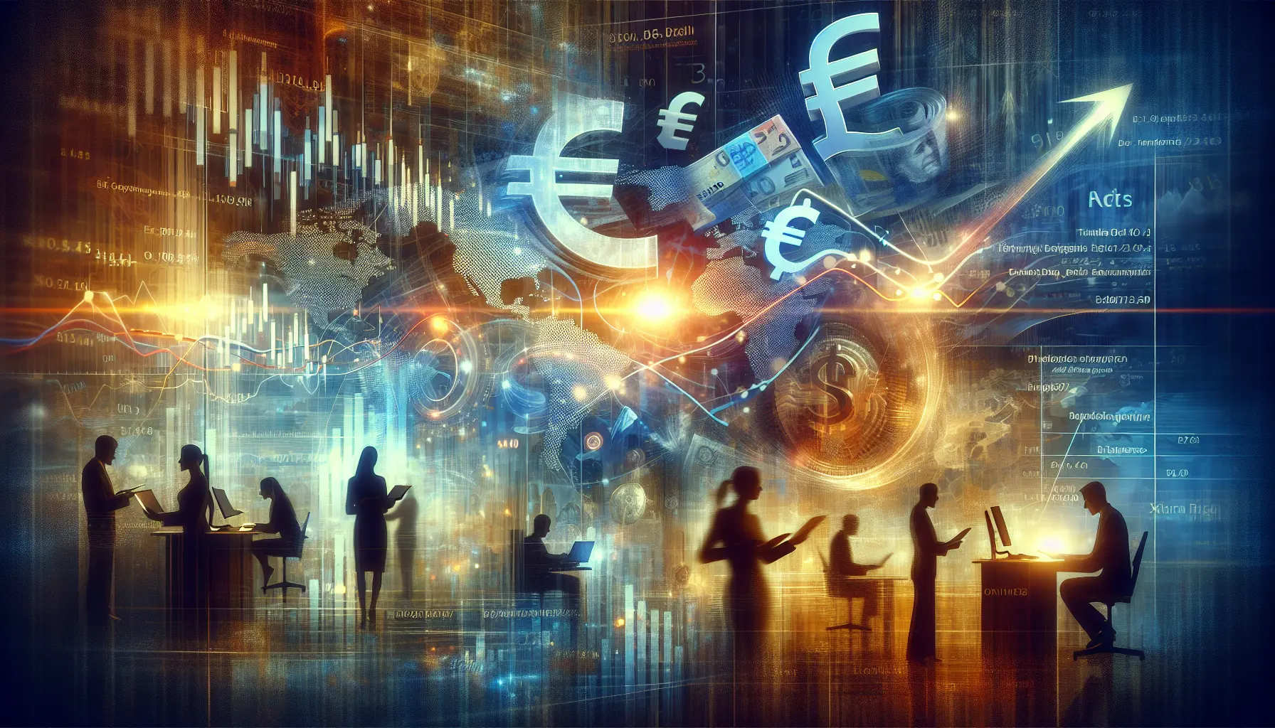 Grafico che mostra le fluttuazioni del cambio euro dollaro nel tempo, evidenziando le tendenze economiche e le previsioni future.
