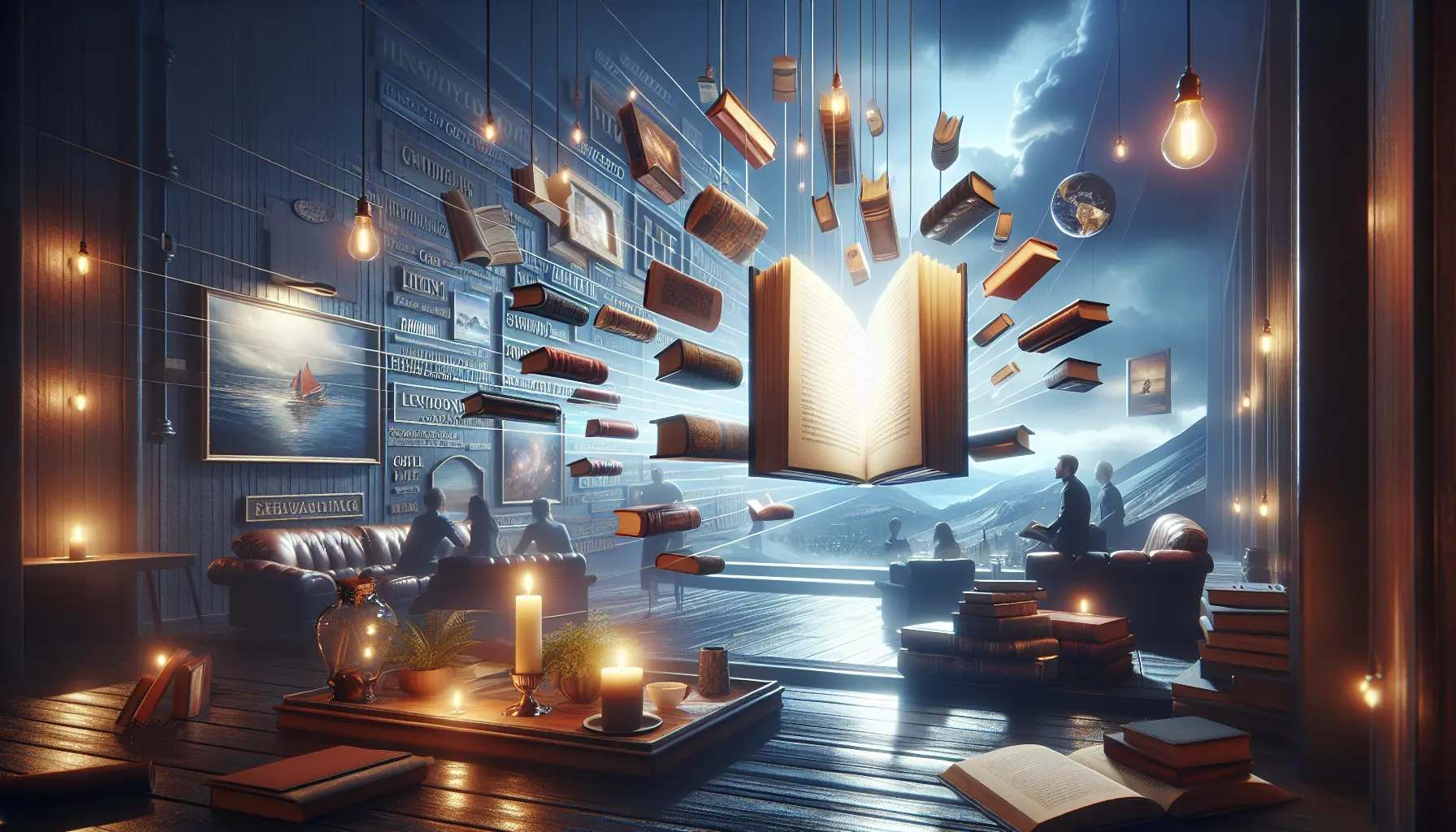 Una persona immersa nella lettura di un libro in un ambiente accogliente, circondata da altri libri.