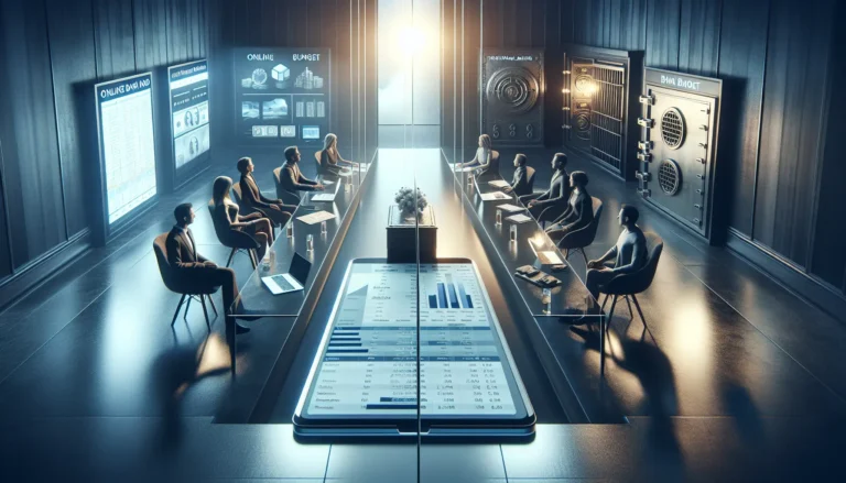 Un'immagine che rappresenta la gestione delle finanze personali con conti correnti online e tradizionali.