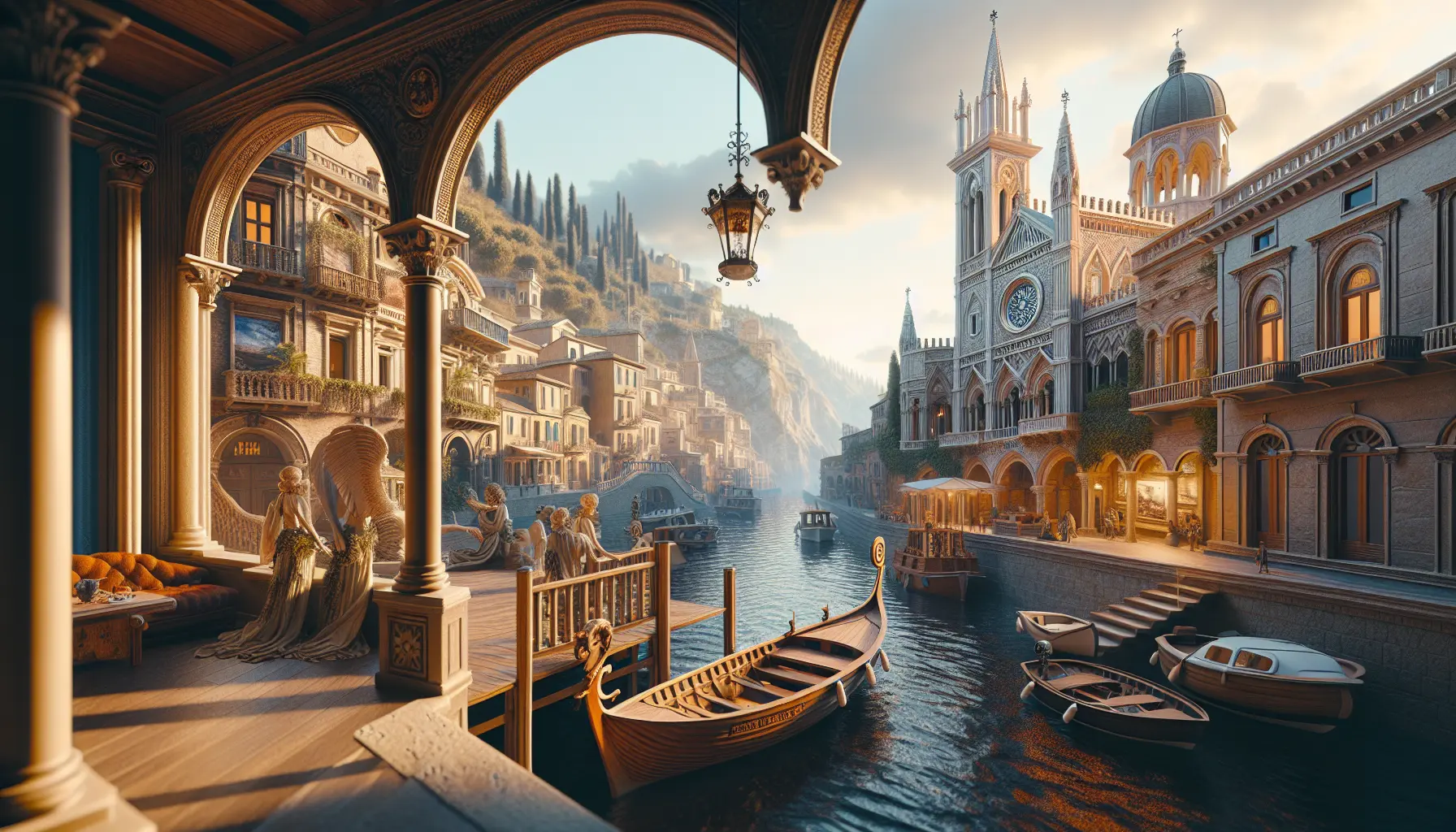 Panorama di Rimini con il mare e il ponte di Tiberio, e una vista di Campobasso con il Castello Monforte sullo sfondo.