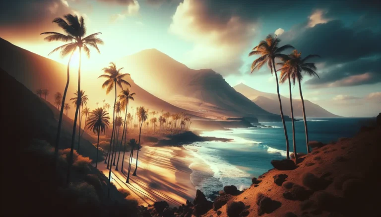 Vista panoramica delle dune di Corralejo a Fuerteventura, con il mare cristallino sullo sfondo.