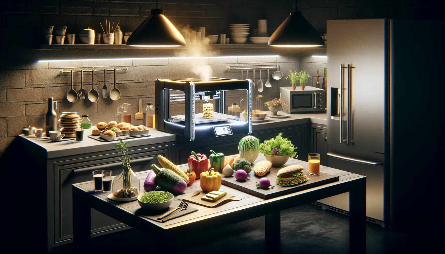 Un moderno ristorante con tecnologia avanzata in cucina e piatti innovativi