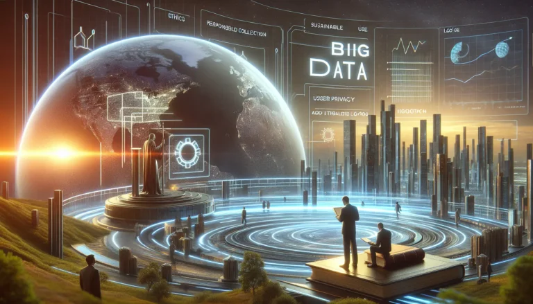 Un'immagine che rappresenta l'etica nella raccolta dei dati, con simboli di privacy e tecnologia.