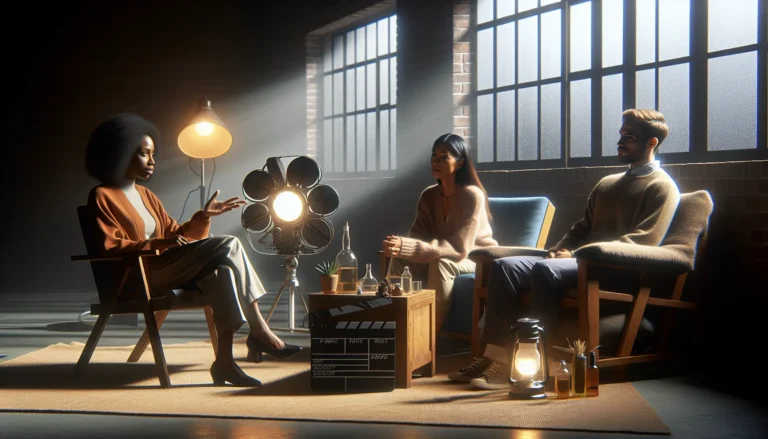 Una scena di un film che rappresenta emozioni forti, con personaggi che affrontano sfide personali.