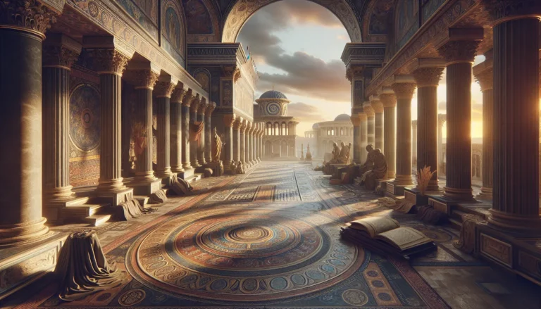 Mosaico bizantino che rappresenta scene religiose e storiche, simbolo dell'arte e della cultura dell'Impero romano d'Oriente.