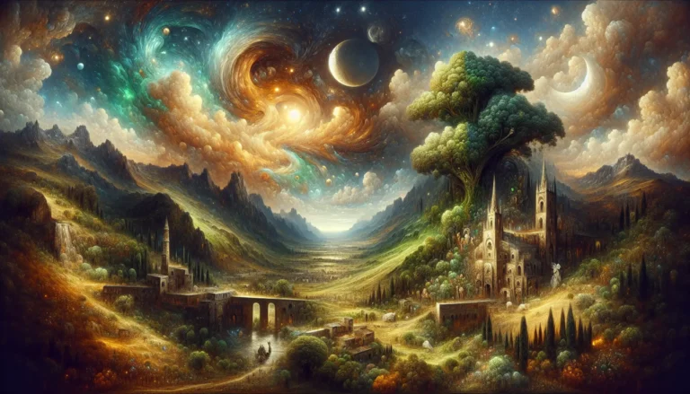 Illustrazione di cavalieri e dame in un contesto cavalleresco, rappresentativa del poema L'Orlando Furioso.