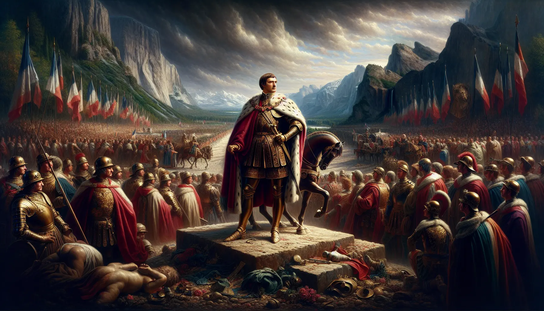 Ritratto di Enrico IV di Borbone, re di Francia, con un sguardo determinato e riflessivo, rappresentando la tolleranza e l'unità nel suo regno.