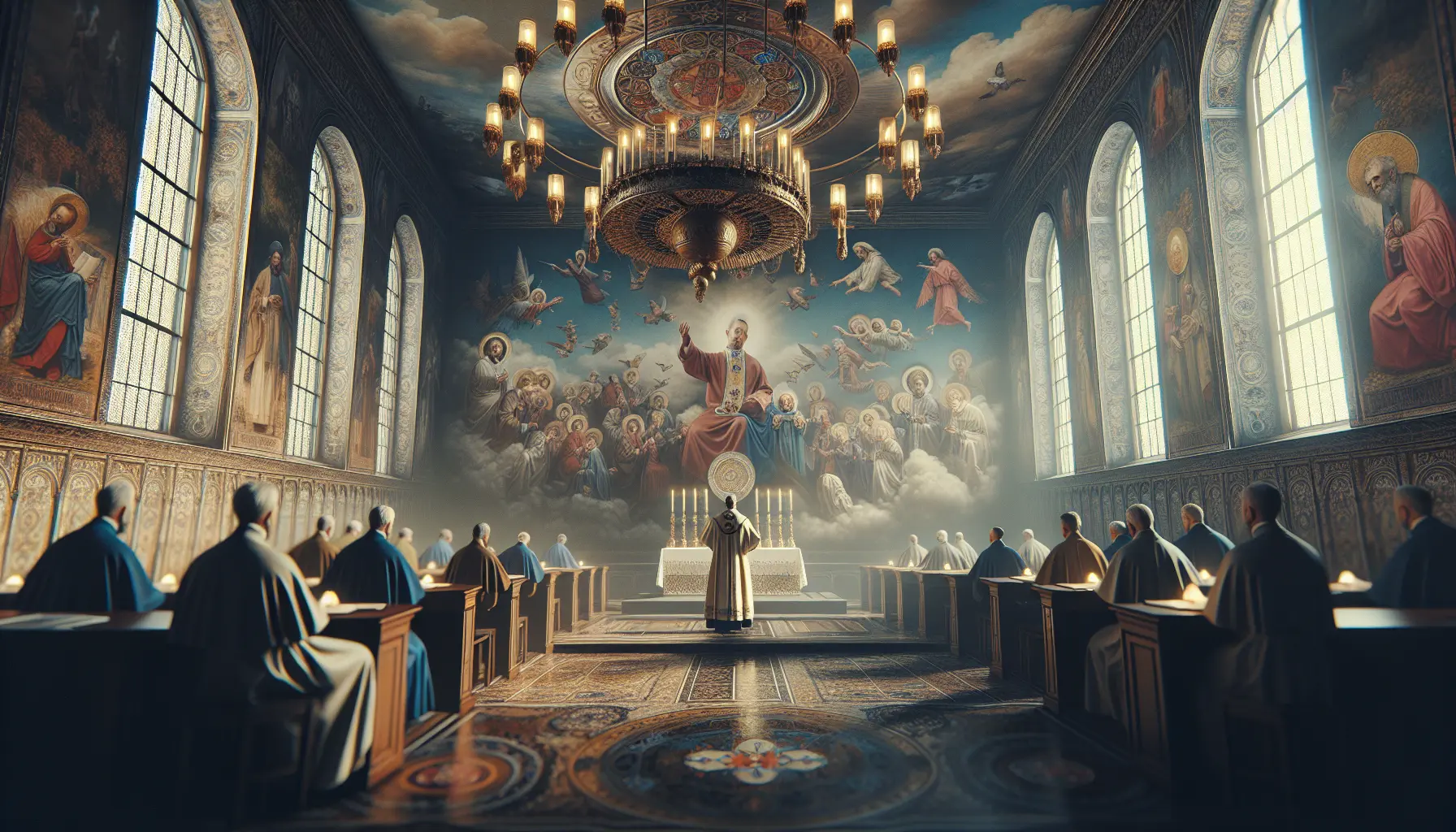 Ritratto di Papa Pio XII, simbolo di un'epoca di sfide e cambiamenti per la Chiesa cattolica.