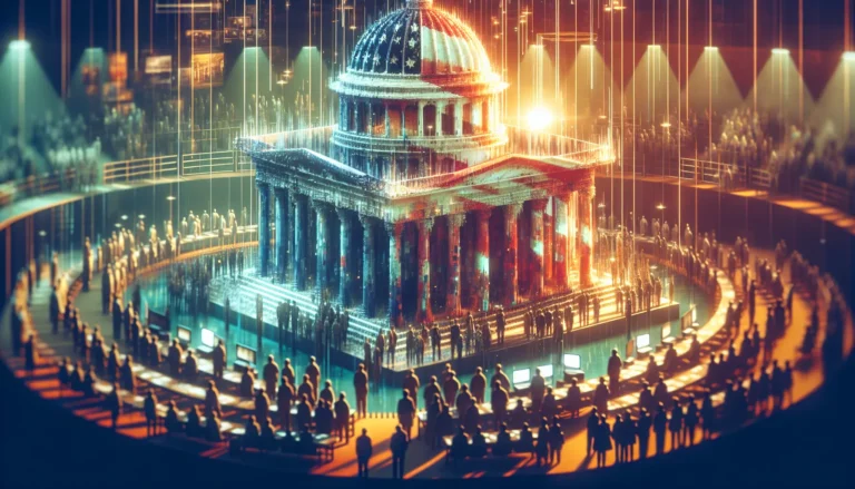 Un gruppo di persone in fila per votare in un seggio elettorale, rappresentando l'importanza della partecipazione democratica.