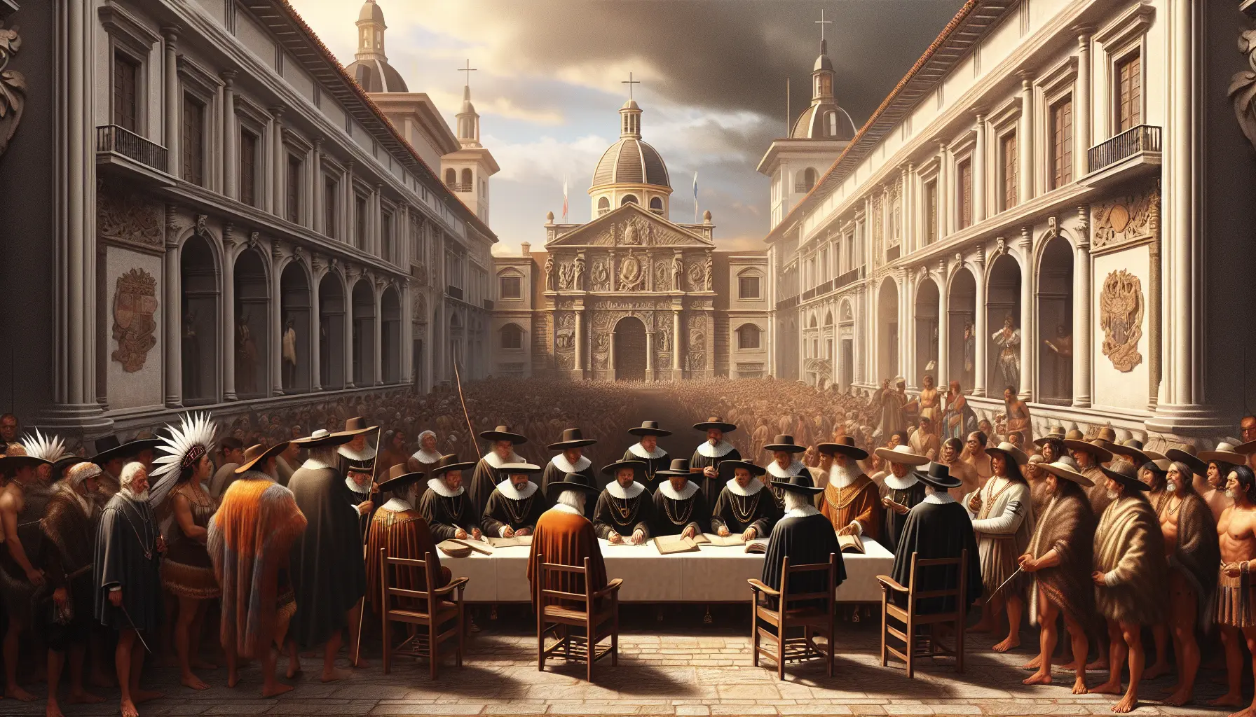 Rappresentazione storica delle Capitolazioni di Santa Fe con Cristoforo Colombo e i Re Cattolici di Spagna.