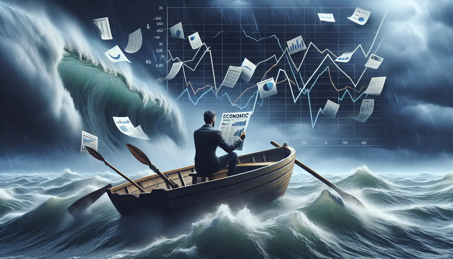Un professionista che analizza grafici economici e dati finanziari per prendere decisioni informate sugli investimenti.