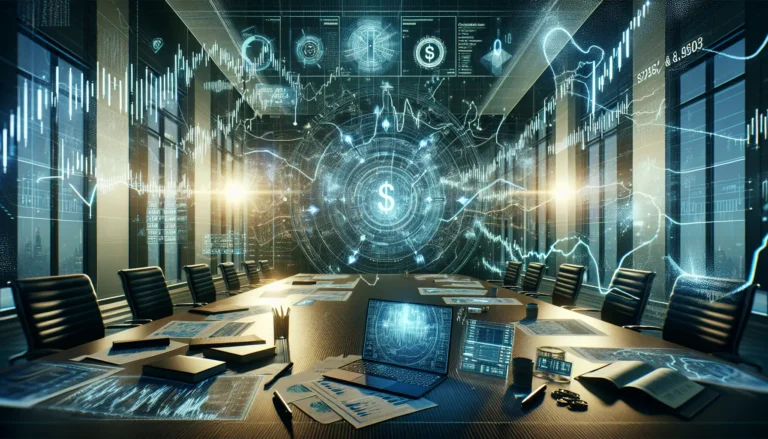 Un grafico che mostra l'andamento del mercato azionario S&P 500, con linee ascendenti e discendenti che rappresentano le fluttuazioni del mercato.