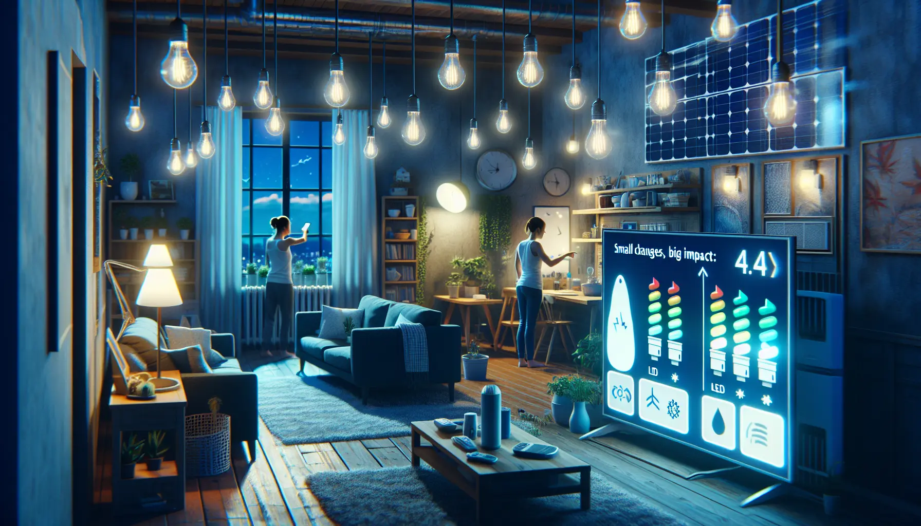 Una famiglia felice che installa pannelli solari sul tetto della loro casa, simbolo di un futuro energetico sostenibile.