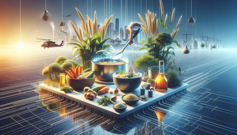 Un piatto colorato con ingredienti freschi di stagione, rappresentante la fusione tra cucina tradizionale e moderna.