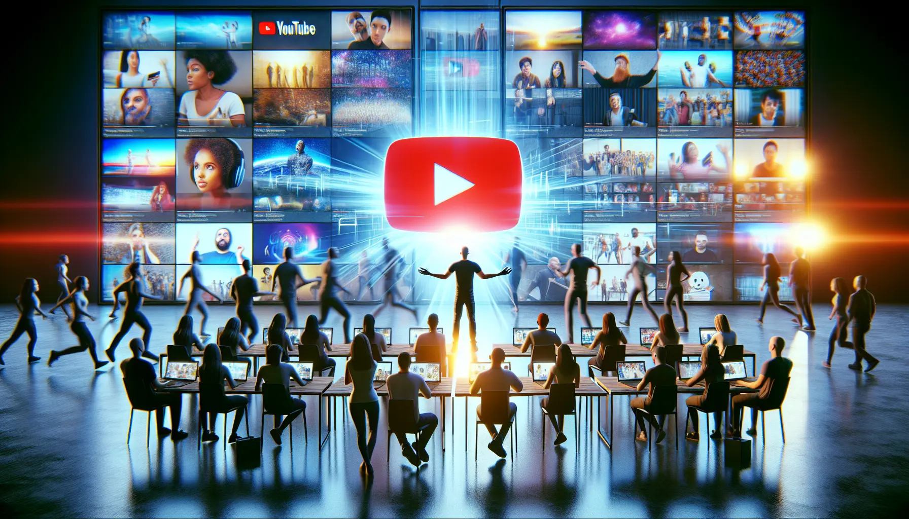 Un collage di video YouTube che rappresentano vari tipi di contenuti, come tutorial, vlog e musica.