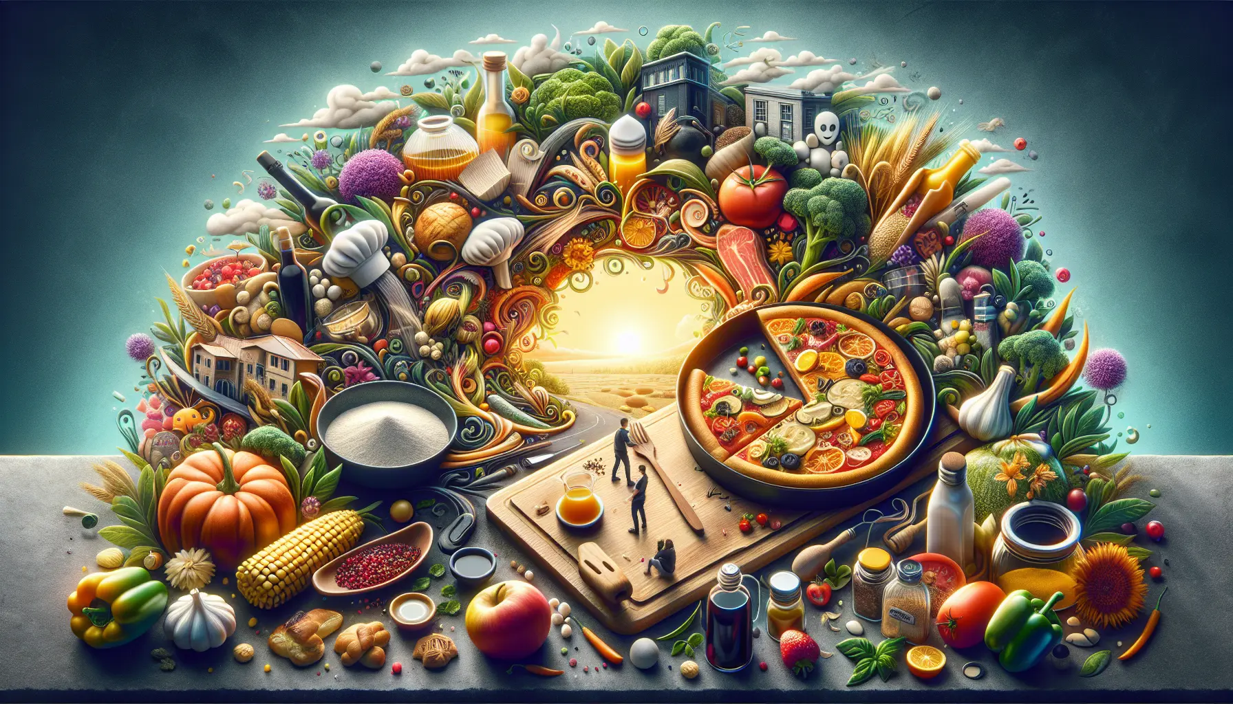 Un piatto gourmet che combina ingredienti insoliti come cioccolato e peperoncino, presentato in modo creativo.