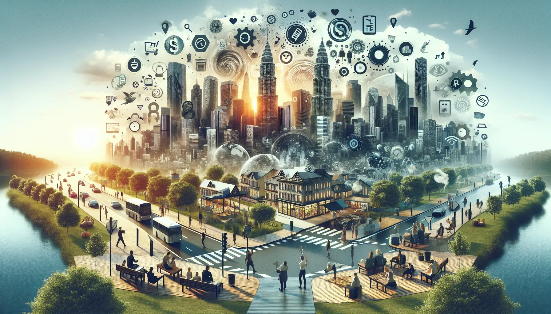 Un gruppo di persone che interagiscono attraverso dispositivi digitali, rappresentando l'impatto della digitalizzazione sulle relazioni sociali.