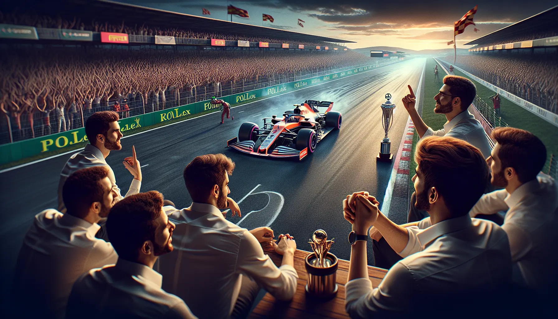 Carlos Sainz Jr. in azione durante una gara di Formula 1, con il suo casco e la tuta da corsa, mentre guida una Ferrari.