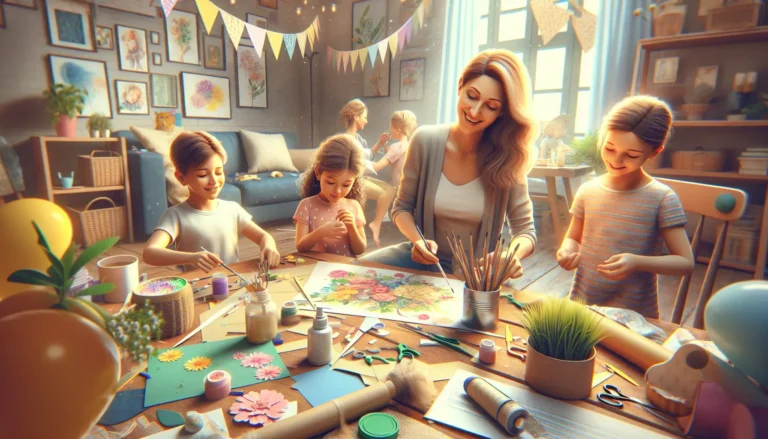 Un cuore fatto a mano circondato da fiori colorati, simbolo dell’amore e della gratitudine verso le madri.